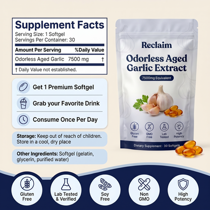 Aged Garlic Extract - 7500mg Odorless Softgels